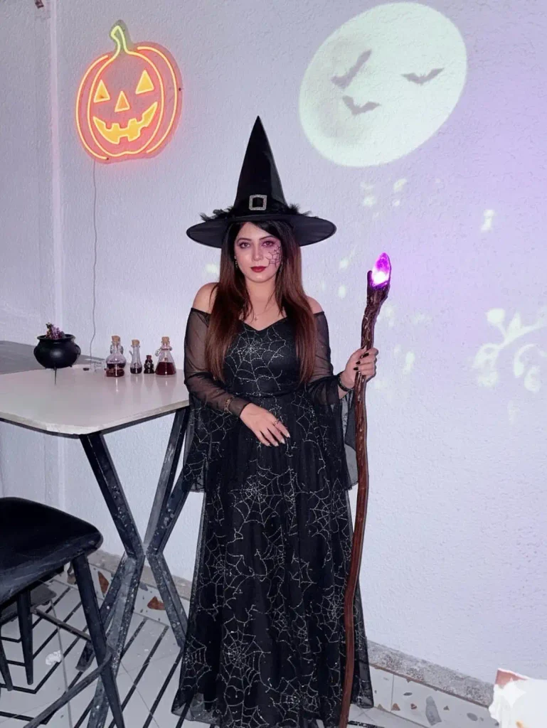 Classic Glam Witch With a Light Up Staff