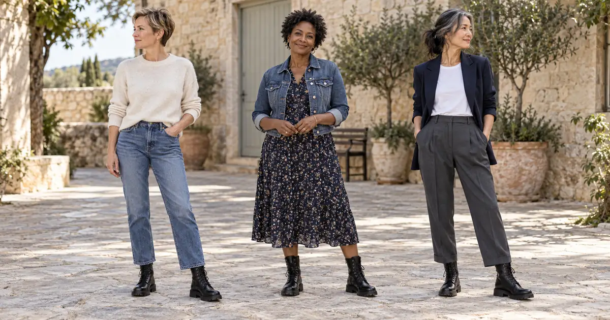 15 Combat Boot Outfits for Women Over 40