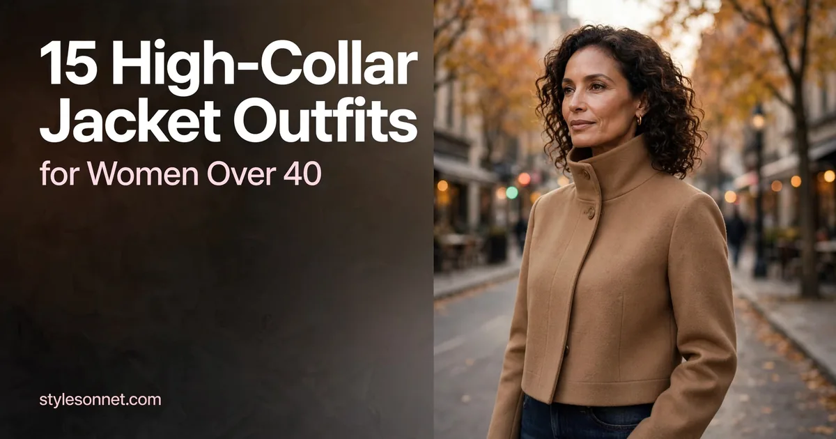 15 High Collar Jacket Outfits for Women Over 40